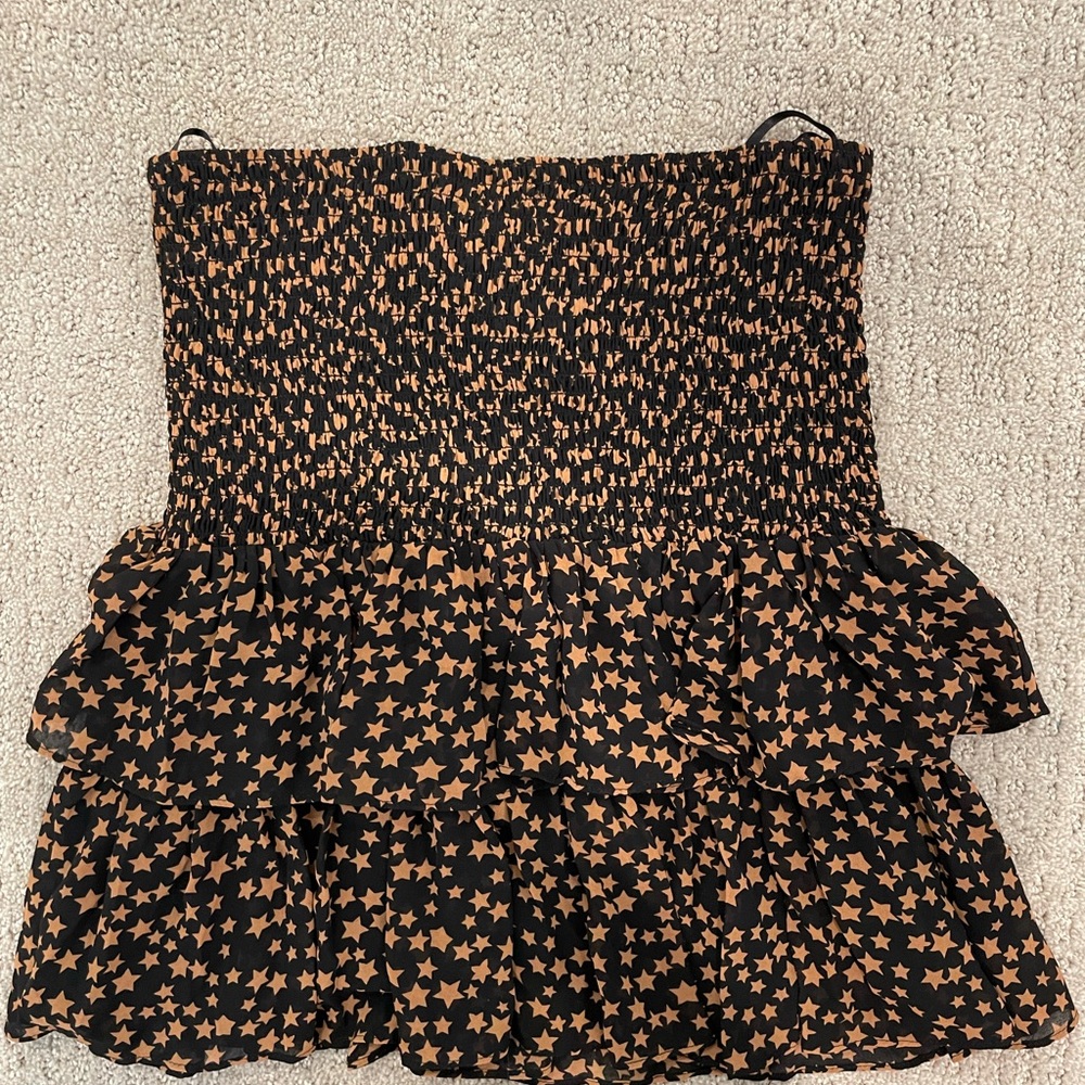 sen collection black skirt with bronze stars small